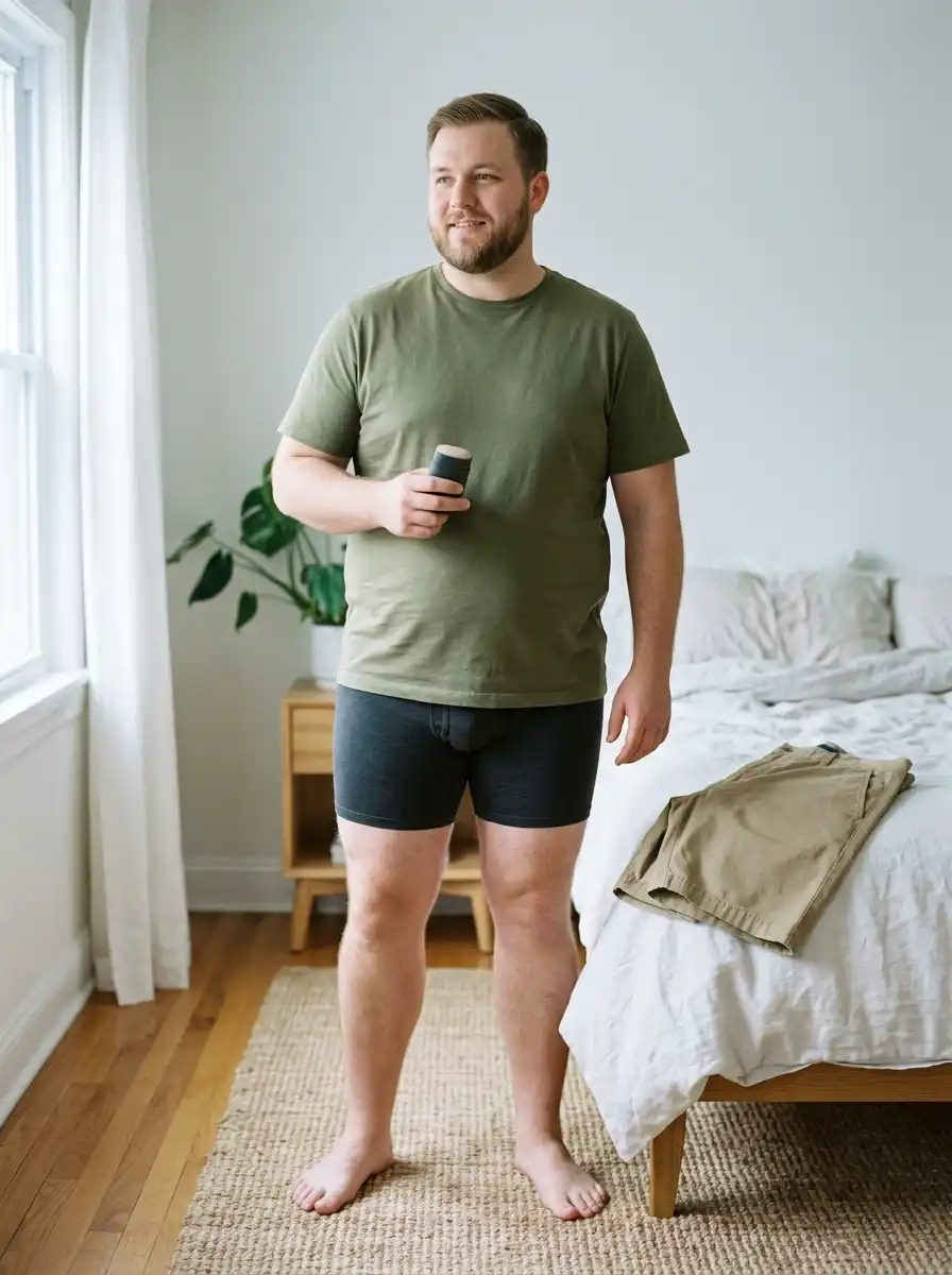 How to Dress for a Backyard Barbecue as a Bigger Guy 2 Block inner-thigh chafe before the shorts go on