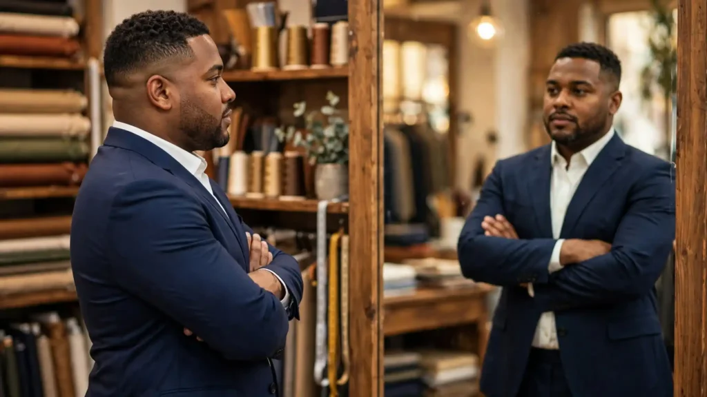 How to Dress for an Interview When You're a Bigger Guy 6 Fit the Jacket to Your Shoulders First