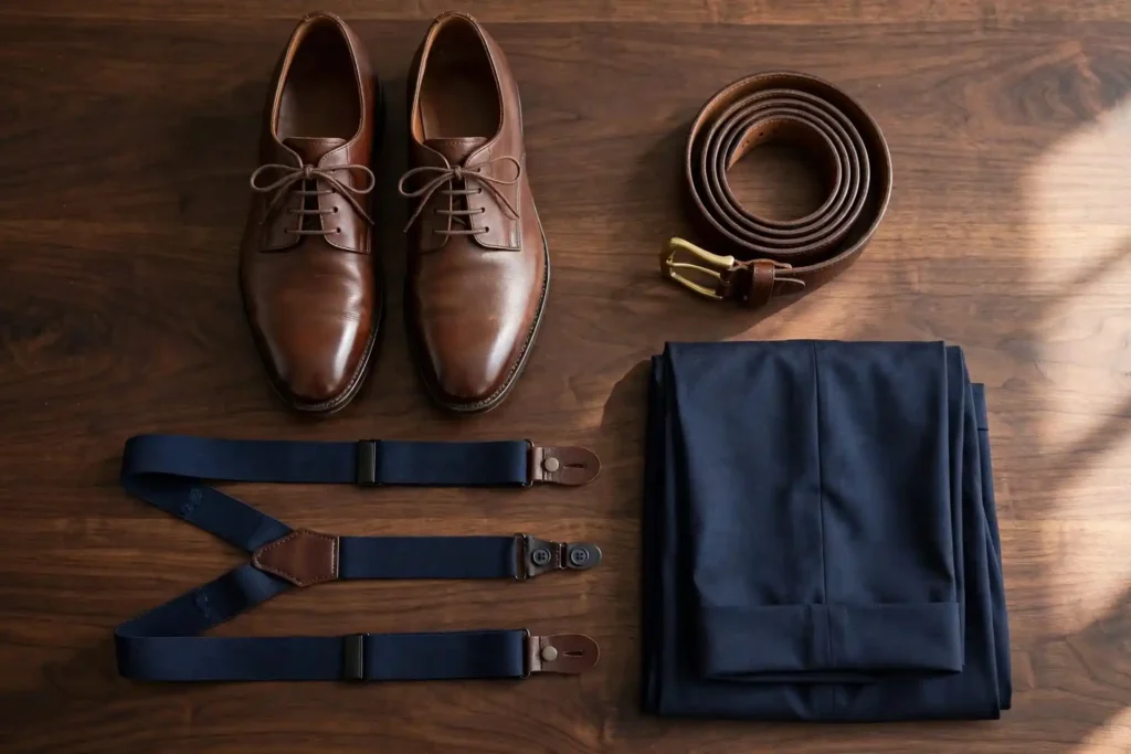 How to Dress for an Interview When You're a Bigger Guy 10 Match Your Belt and Shoes, or Switch to Suspenders