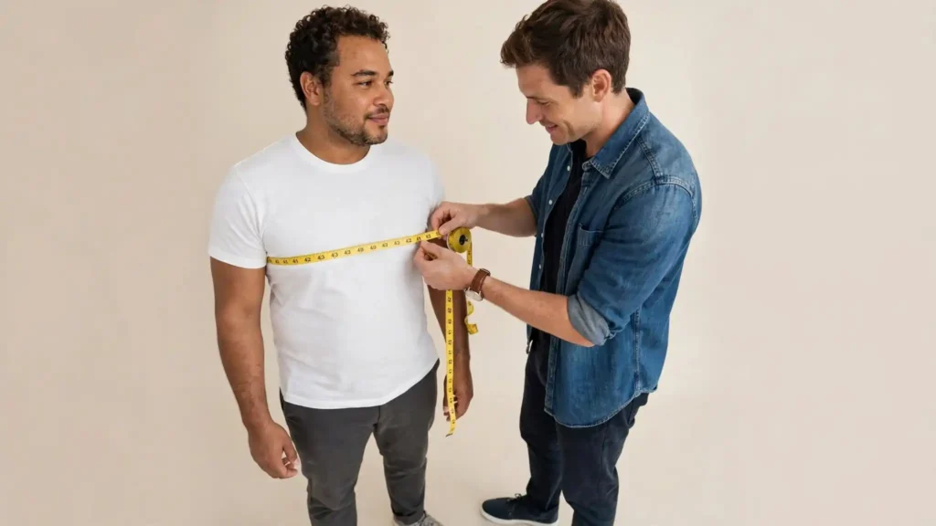 How to Dress for an Interview When You're a Bigger Guy 3 Measure Your Chest, Waist, Neck, and Sleeve With a Soft Tape