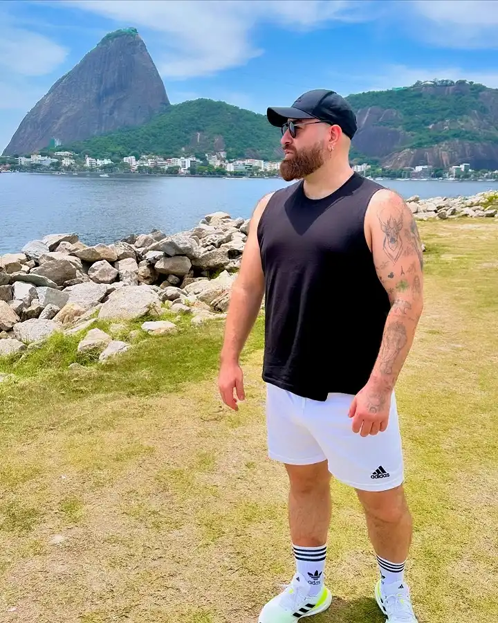 Plus size men beach outfits