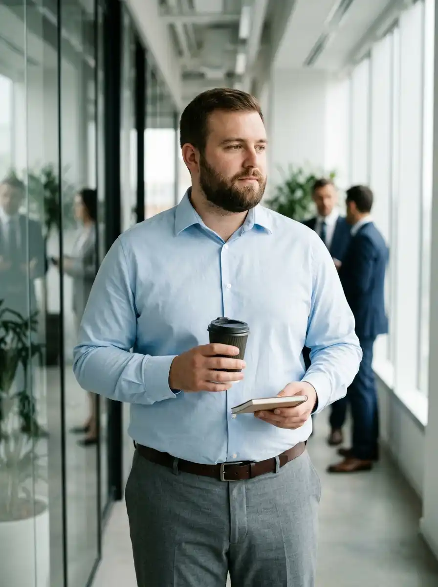 How to Dress for a Corporate Job as a Bigger Guy 2 Watch how your manager dresses for one full week