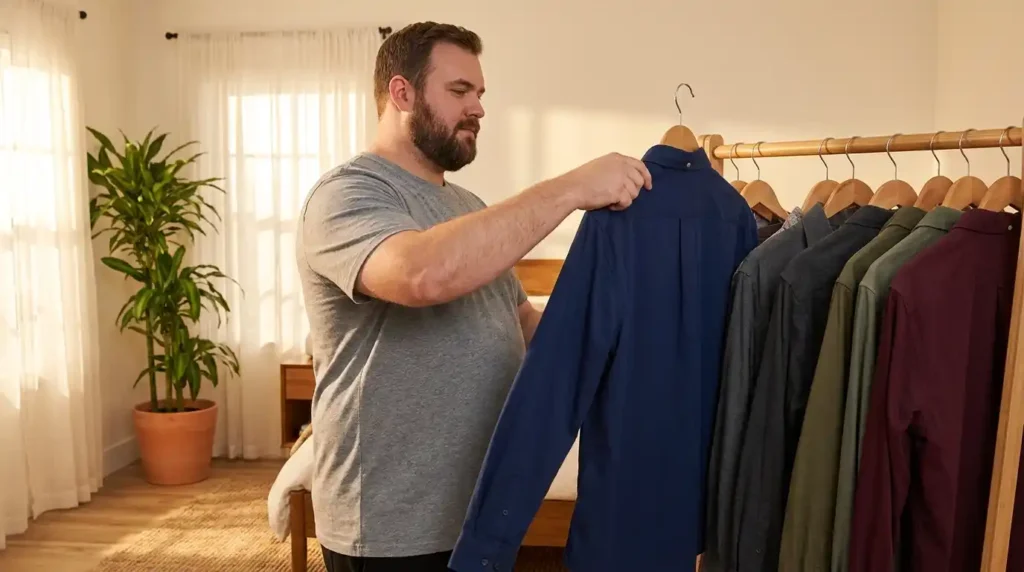 How to Dress Broad Shoulders as a Plus Size Man Without Looking Boxy 9 Wear Darker Solids on Top
