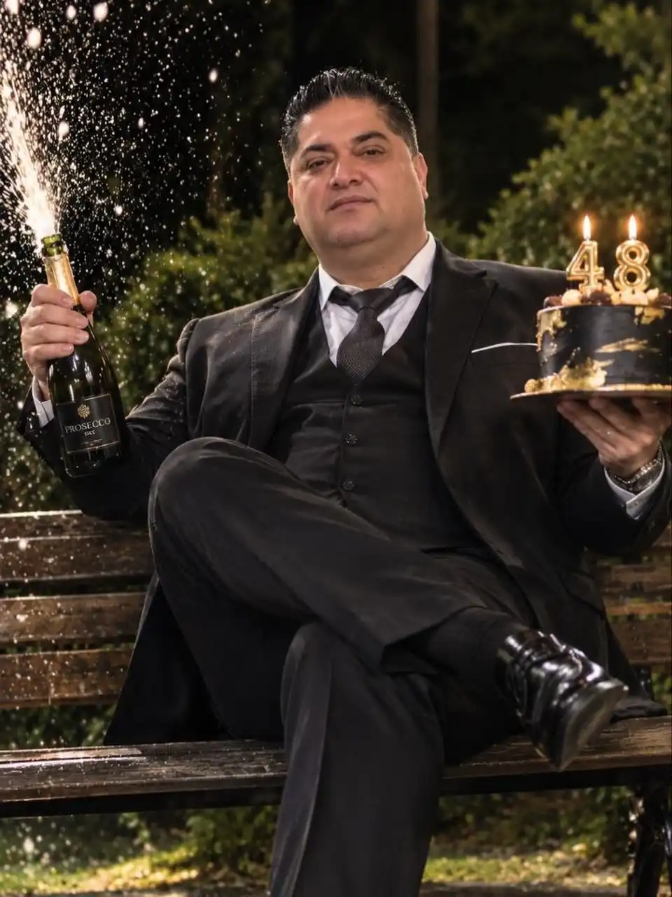 A Three Piece Suit With a Buttoned Vest for a Milestone Shoot